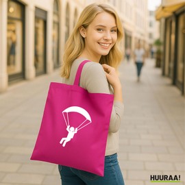 Huuraa Jute Bag Paragliding Paragliding Gift 10 Litre Fuchsia Cotton Paragliding Attention