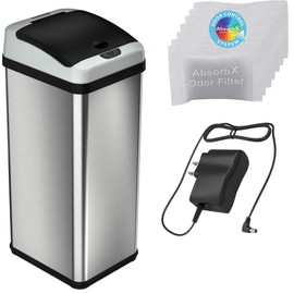 iTouchless Touchless Sensor Kitchen Trash Can, 13 Gallon, Platinum (RXACCF06)