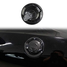 Jstotrim Carbon fiber fuel tank cover trim Accessories Gas Door For Dodge Challenger 2015+