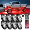 MICTUNING 8Pcs RGB LED Rock Lights Car Underglow Underbody Neon