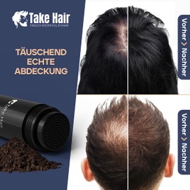 Take Hair Scattered Hair Refill Bag 100 g I Holds in Rain and Wind I For Men and Women I Pouring Hair for Hair Thickening I Hair Fibres Hair Powder Hair Loss (Scattered Hair Dark Brown)