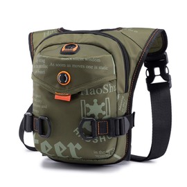 FANDARE Thigh Drop Leg Bag for Men Women with Leg Strap Waist Fanny Pack Bumbags Sling Bag Motorcycle Chest Crossbody Cover Pack for Cycling Travel Outdoor Sport Gym College Shoulder Bag Green