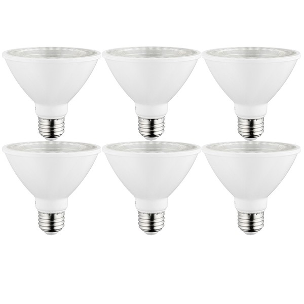 Sunlite 40981-SU LED PAR30 Short Neck Light Bulb, Dimmable, Energy Star 10 Watt, (75W Equivalent), Medium Screw (E26) Base, 6 Pack, 40K - Cool White, 6 Count