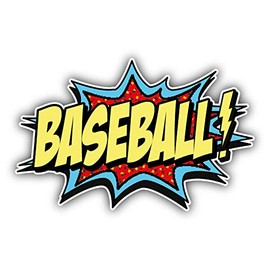 JJH Inc Baseball Comic Book Sound Effect Vinyl Decal Sticker Waterproof Car Decal Bumper Sticker 5"