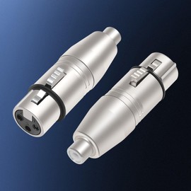 Lrbners XLR Female to RCA Female Adapter, 3pin XLR Professional Audio Converter for Mixers, Amplifiers & Home Theater Systems 3-Pack