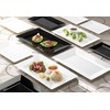 EMI Yoshi Koyal Rectangle Dinner Plates, 13.5 by 8.5-Inch, White,