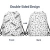 12 Pcs Black & White Sheet Music Drawstring Bag Set