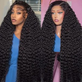 MMBRZ 24 Inch 13x6 Lace Front Wigs Human Hair 200% Density Deep Wave Wigs For Black Women 13x6 Hd Lace Frontal Wigs Pre Plucked With Baby Hair