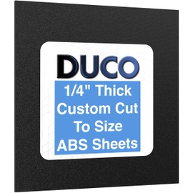 Duco Custom Cut to Size ABS Plastic Sheet 1/4" (6mm) Thick - USA-Made Black Textured & Matte ABS Sheet Cut to Size - Heat Moldable & Vacuum Formable Plastic Board for Fabrication & Other Crafts