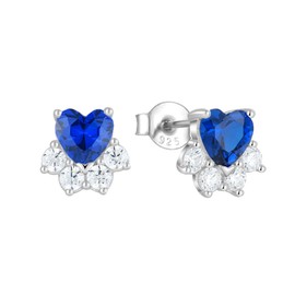 Starchenie Puppy Dog Stud Earrings for Women 925 Sterling Silver Cat Pet Paw Print Earrings September Birthstone Created Sapphire Jewelry