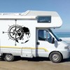 Compass Rose Car Decal, Black Vinyl Navigation Sticker for Camper,