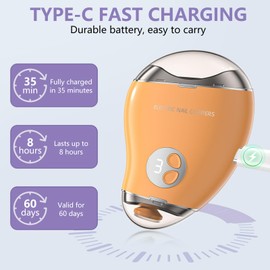 Professional Electric Nail Trimmer with LED Light & Polisher – 3 Adjustable Speeds, Safe Nail Clippers for Adults & Kids, Built-in Storage, Effortless Manicure/Pedicure Kit - Yellow