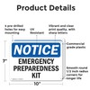 (2 Pack) Emergency Preparedness Kit OSHA Notice Sign 10 Inch