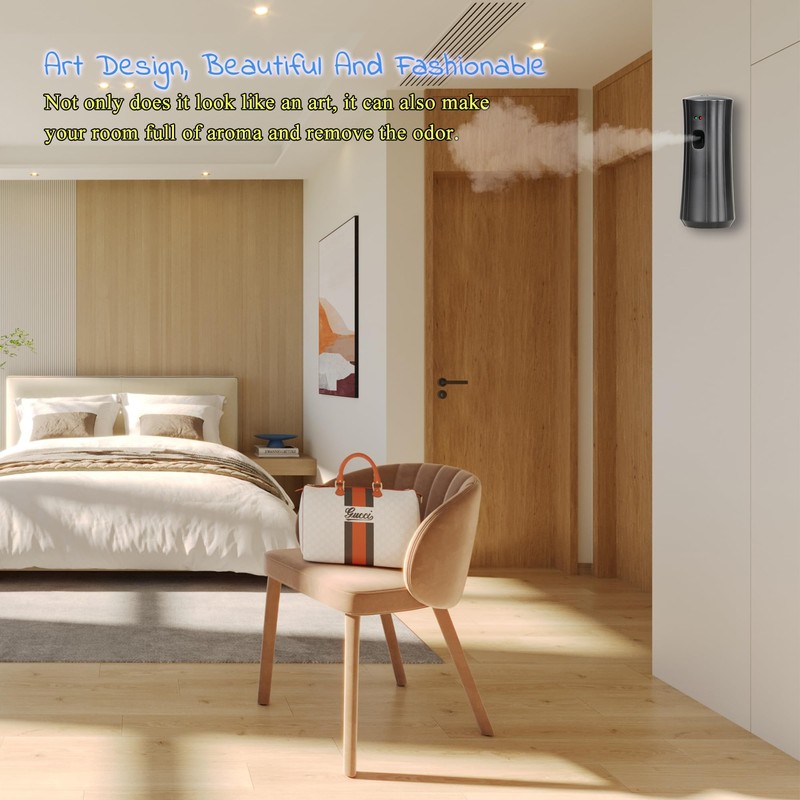 Automatic Air Freshener Spray Dispenser (2-Pack) Black