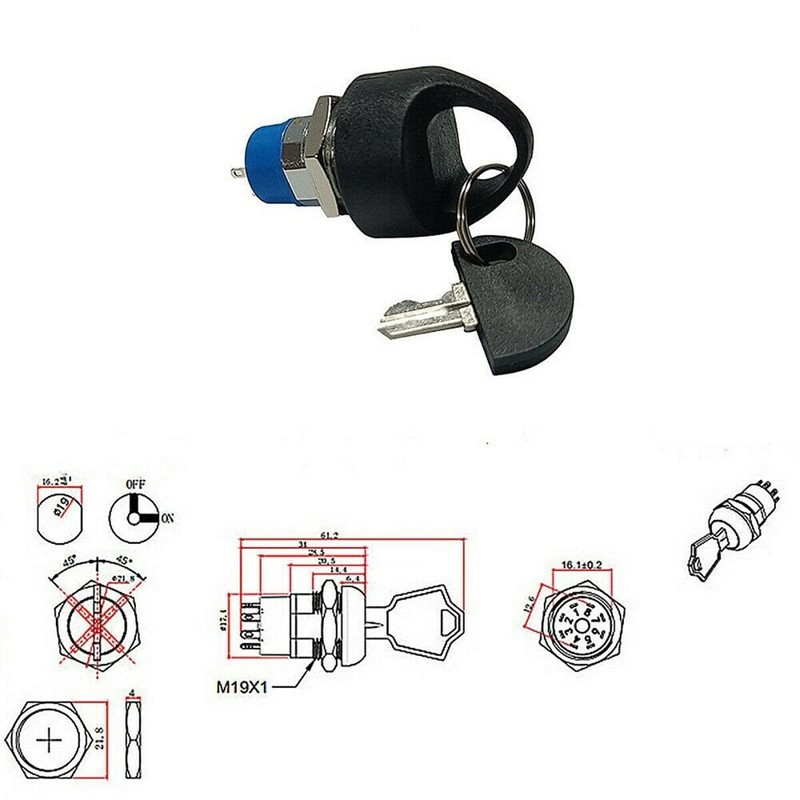 BODYA 2 Sets Spare Start On/Off Ignition Key Switch Replacement