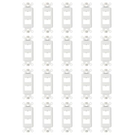 ChaosssCo 2-Port Decorator Insert with Nut, Wall Plate Adapter for HDMI, Keystone, Ethernet (White, 20 Pack)