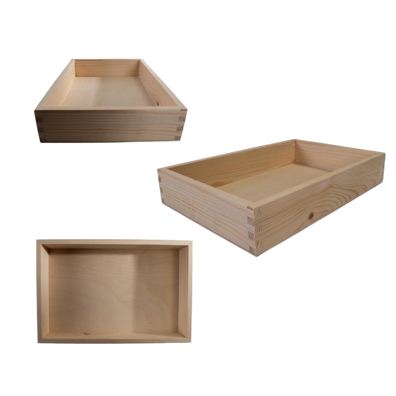 Rectangular Wooden Open Display Presentation Box | 30 x 20