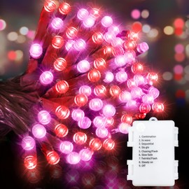 TURNMEON 33 Ft 100 LED String Lights Valentine's Day Decoration Timer 8 Modes Battery Operated Waterproof Valentines Day Lights Christmas Decor Outdoor Indoor Home Garden Wedding Party