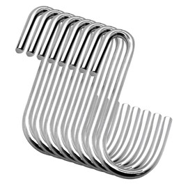 YourGift 10 Pack 4 Inch Heavy Duty S Hooks S Shaped Hooks Hanging Hangers Hooks for Kitchen, Bathroom, Bedroom and Office: Pan, Pot, Coat, Bag, Plants (10 Pack/Silver/Large)