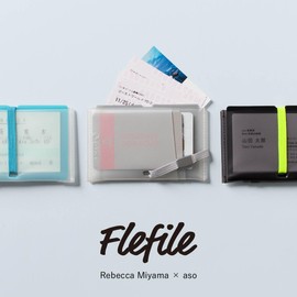 Asobose mr-m285 Flefile Flefile Miyamarebecca Collaboration Card Case, Credit Card Case, Card Holder, Business Card File, Business Card Holder, PVC, Transparent, B: Black x Black