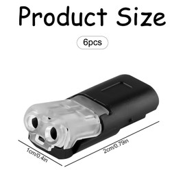 Bojueshaw 6PCS H-Type Quick Wire Connector – No Stripping, No Soldering, Dual Wire Electrical Terminal for LED, Fans, Switches, and Lamps, Easy to Use