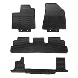Lwope Car Floor Mats Custom Fit for Nissan Pathfinder 2022 2023 2024(7 Passenger Models Only) Black Rubber Auto Liner Mats All Weather Protection Odorless