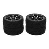 4Pcs Rubber Tires Aluminum Alloy Exquisite Simple Installation Tyres for