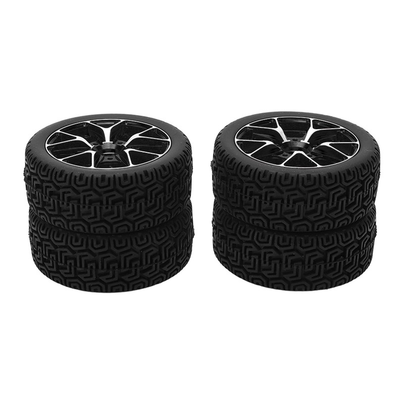 4Pcs Rubber Tires Aluminum Alloy Exquisite Simple Installation Tyres for