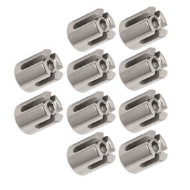 Metal Cable Clamp, Stainless Steel Cable Clamps 316 Stainless Steel Railing Wire Rope Clips 10Pcs Cross Cable Clamps Wall System Accessories 3mm
