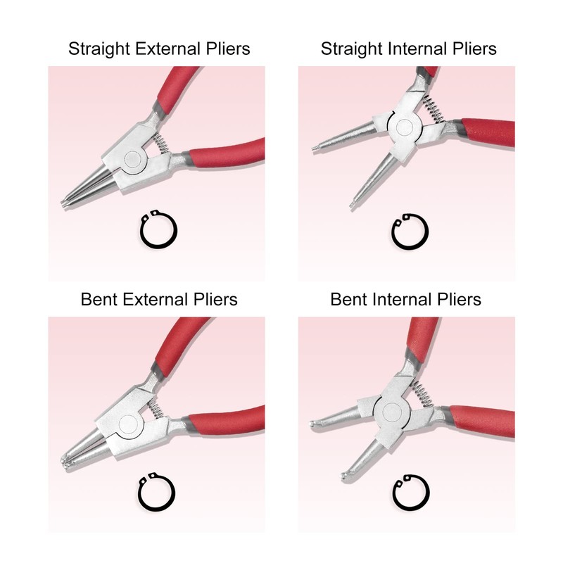 LEONTOOL Internal Snap Ring Pliers with Straight Jaw Lock Ring