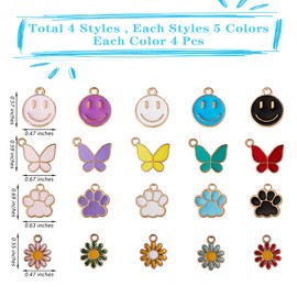 COGCHARGER Cat Enamel Charm Assorted Gold Plated Enamel Cat Pendant Colorful Cat Cut Pendant for Jewelry Necklace Bracelet Craft, Alloy and enamel