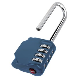 KAWAHA CL21BG 2.6 Inch Long Shackle Combination Lock, 4 Digit Combination Padlock Set Your own Combination for Gym Locker Lock, School, Gates, Doors, Toolbox, Hasps and Storage (Blue-Grey (L) *1)