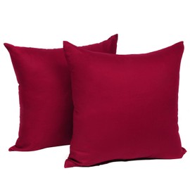 WOLTU Pillowcases Cotton Cushion Covers for Bedroom Sofa Pair Bordeaux 50x50cm