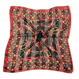 Ladies Paisley Floral Animal Print Big Square Scarf Scarves Head Face Cover Satin Silk (Print 12)