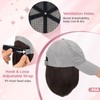 Hat Wig Short Straight Bob Hat with Hair Attached for