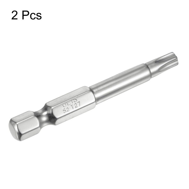 sourcing map 2pcs T27 Security Torx Bit 1/4" Hex Shank
