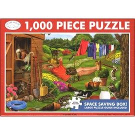 Otter House 1000 Piece Puzzle - Garden Cats by Simon Treadwell