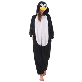 WAFUNNE Animal Onesies Pajamas Adult Costumes One Piece for Men Women Unisex Teens Penguin M