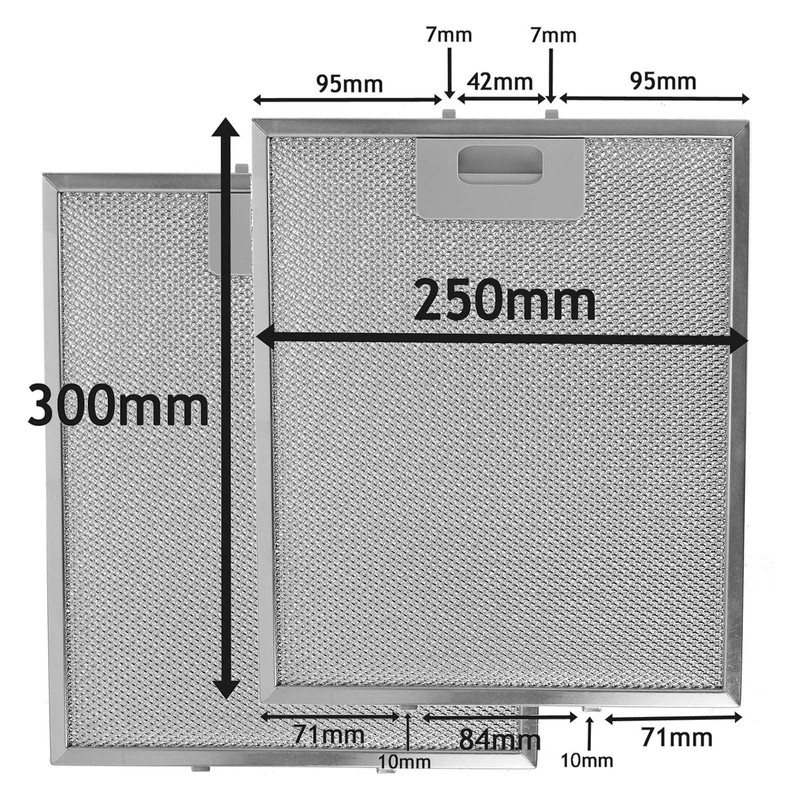 SPARES2GO Metal Mesh Filter for Rangemaster Cooker Hood Kitchen Extractor