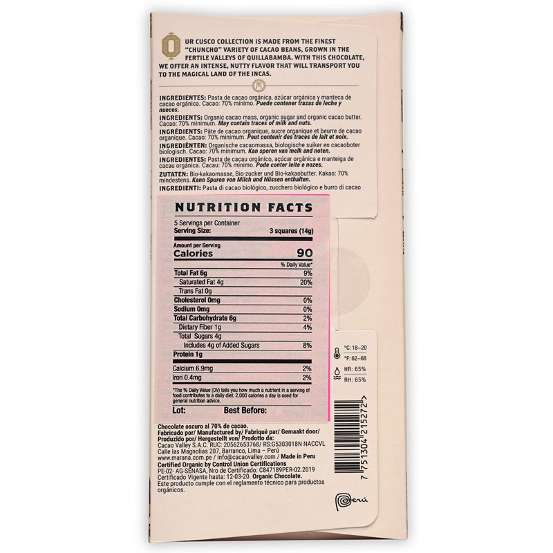 Maraná Chocolate 70% Cacao Variety Dark Chocolate 3 Pack -