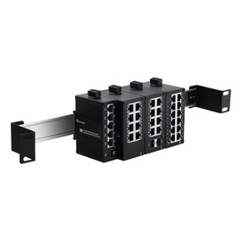 1U 19inch Rack Mount Din Rail Chassis, 19" Rackmount Aluminum Alloy Bracket for 35mm Din-Rail Mounted Device Installed in 19” Rack or Cabinet, Din Rail Mount Ethernet Switch Shelf Kit