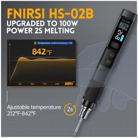 Soldering Iron HS-02B 100W Fast Heating 2S 100-450°C DC Power Supply 9-24V Preset Temperature in 3 Groups Intelligent Digital Tool with Pen for Repairs 3 Soldering Tips