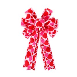 Samanter Large Red Ribbin Bows Red Heart Wreaths Bows for Wedding Birthday Party Valentine's Day Decoration 11inch (FHTSLZ20208787WD)