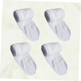 Baluue 4pcs White Makeup Headwraps Sweat Absorbent Facial Headbands for Soft Comfortable Hair Hoops for Women Fits