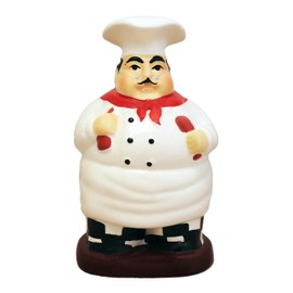 ACK Fat Chef Hand Painted Ceramic Utensil Jar, Utensil Holder, Utensil Crock, Modern Kitchen Decor, Kitchen Storage for for Spoon, Ladle, Spatula and More