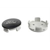 Set of Four 2 1/8" Black and Chrome Center Wheel
