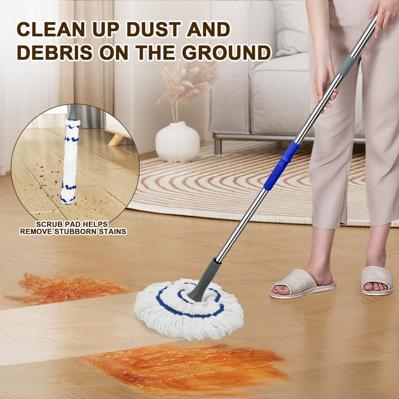 Self Wringing Floor Cleaner with 52.5 Inch Long Handle, Heavy