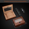 TISFA Cigar Humidor, Glass Top Cigar Box with Hygrometer Humidifier
