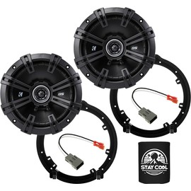 KICKER Speakers 6.5 inch for Acura RDX 2007-2018 Upgrade Kit - Pair of DS Series with Adapters and Harness, Coaxial 6 1/2 Car Audio Front/Rear Door Speaker DSC6504, 43DSC6504