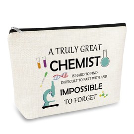 Chemist Gift Makeup Bag Chemistry Science Lover Gift for Women Chemistry Science Teacher Gifts Christmas Birthday Teacher Week Gifts for Friends Chemist Scientist Cosmetic Bag Travel Toiletry Bags
